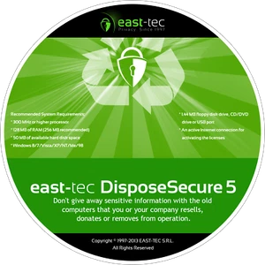 East-tec DisposeSecure , Erase any hard disk Wipe your Disk Drive - Picture 1 of 1