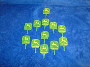 New Bakery Crafts John Deere Party Picks, 12 count,  cakes, cupcakes, bento,2.5"