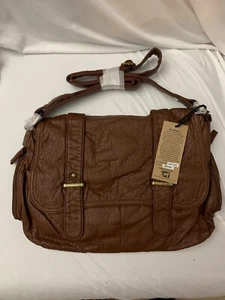 Ampere Creations Damen Vegan Leder Umhängetasche Handtasche Braun Farbe Neu - Bild 1 von 2