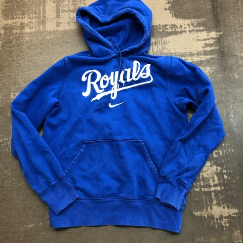 Nike Blue Kansas City Royals Embroidered Center Swoosh Pouch Hoodie Men's M Cover