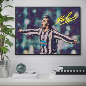 ALEX DEL PIERO JUVENTUS Autografo ARTWORK CORNICE COLLEZIONE SERIE A SCUDETTO - Foto 1 di 8