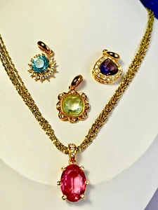Nolan Miller Glamour Collection Necklace & Interchangeable Pendants Jewelry - Picture 1 of 24