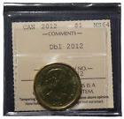 2012 Canada 1 $ ICCS MS64 variété double date #19386z