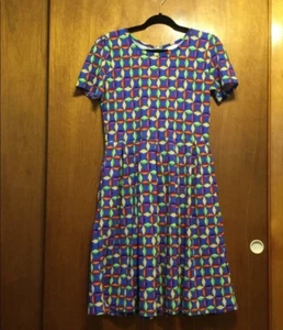 LuLaRoe Amelia XL Blue Rainbow - Picture 1 of 5
