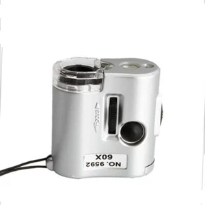 60x Mini LED Iluminado UV Portátil Microscopio de Bolsillo Lupa Vidrio Joyería Lupa - Imagen 1 de 9