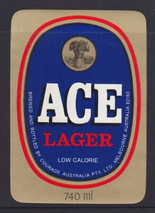 BEER LABELS: ACE LAGER LOW CALORIE 740 ml... - Foto 1 di 1