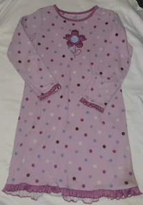 Carters Girls Medium Fleece Night Gown Purple,Flower, Long Sleeve Soft - Picture 1 of 5