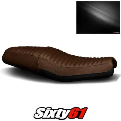 Triumph Street Twin Seat Cover 2016-2020 2021 2022 Vintage Dark Brown Luimoto - Imagem 1 de 2