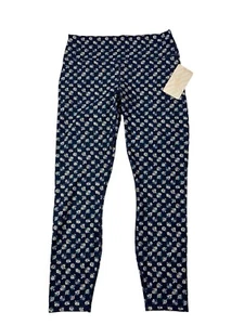 Fabletics Women's L Large Floral High Waisted 7/8 Leggings Side Pockets NEW NWT - Picture 1 of 24