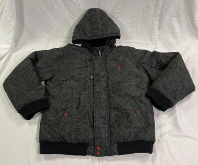 Jordan Hooded Padded Jacket Youth Boys Large Black Full Zip Lots of Details VGC - Image 1 of 4