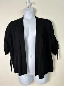 United States Sweaters Womens Plus Size 26/28 (3X) Black Open Front Cardigan - Picture 1 of 11