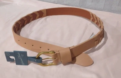 Universal Thread Women’s Belt Brown Braided Faux Leather Gold Tone Buckle Size M - Image 1 of 4