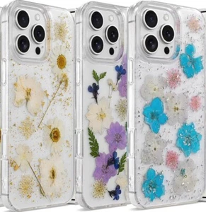 Glitzer MAGSAFE Blumen Bling Magnet Hülle Für iPhone 16 15 14 13 16 Pro Max Case - Picture 1 of 30