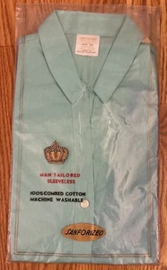 Vtg 1950’s Woman Crop Top Sanforized 100% Cotton Shirt Blouse Sleeveless New - Picture 1 of 4