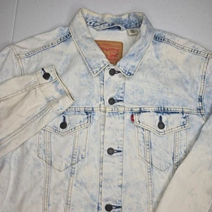 LEVIS Jeansjacke Herren XL Blau Acid Wash Vintage Y2K Trucker 90er -1641 - Bild 1 von 8