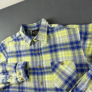 The Vermont Flannel Co Shirt Men's XL Blue Yellow Flannel Plaid Pocket USA Made - Picture 1 of 13
