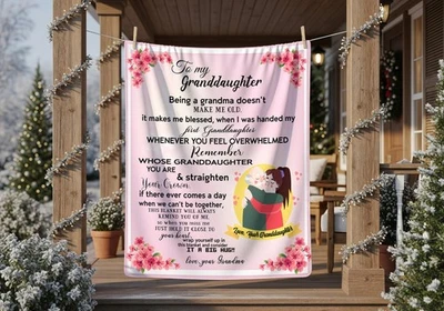 To My Granddaughter Being a Grandma Doesn't Make Me Old Blanket - Image 1 of 4