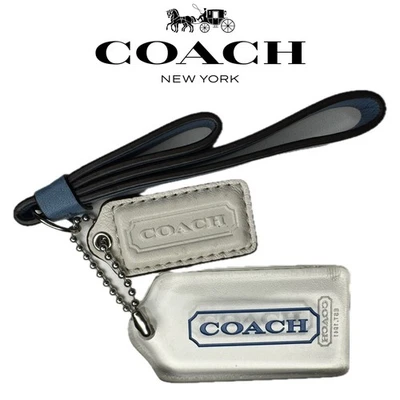 Coach Clear Acrylic Plastic Blue Leather Replacement Hangtag for Purse Bag - Image 1 of 4