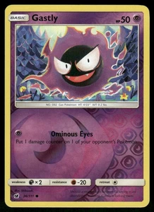 Gastly 36/111 Common Reverse Holo NM Pokemon SM - Crimson Invasion - Picture 1 of 2