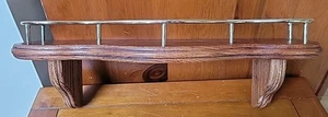Vintage Homco Home Interior Holz Regal Messing Kapitän Schiene Platte Nut LESEN - Bild 1 von 22