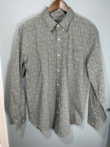 Dockers Men's Large Green Floral Wrinkle Free Long Sleeve Button-Front Shirt - Picture 1 of 9