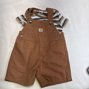 Carhartt 12m Brown Duck Overalls With Shirt Set - Bild 1 von 3