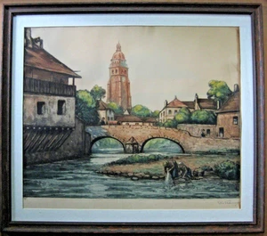 Georges Francois Radierung mit Aquatinta Wäscher Kanal signiert - Bild 1 von 7