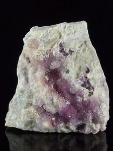 Purple Fluorite Crystals on White Quartz Matrix, Arizona. 8 x 8 cm. - Picture 1 of 9