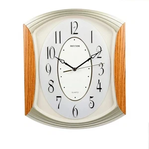 Reloj de Pared Rhythm Efecto Madera y Cuarzo Dorado con Barrido Silencioso CMG856NR07 - Imagen 1 de 1