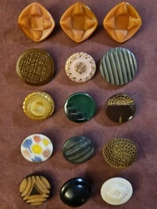 Antik Vintage Glas Knopf Lot 7/8"-1/8" - Bild 1 von 6