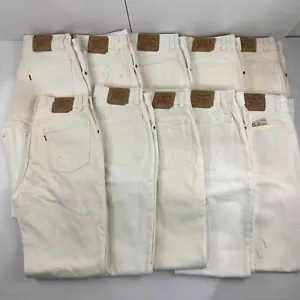 Wholesale Lot of 10 Deadstock Vintage Levi's 701 White Jeans Student Fit-Grade B - Picture 1 of 11