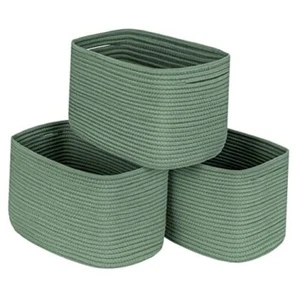 3 Pack Shelf Cube Storage Organizer Bins,Decorative Closet Storage Basket Green - Picture 1 of 7