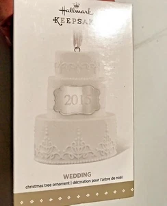 New in Box Hallmark Ornament 2015 Wedding Cake - Picture 1 of 6