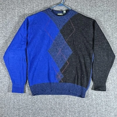 Vintage Savile Row Sweater Mens Size XL 100 % Wool Shetland Made In England Blue - Image 1 of 4