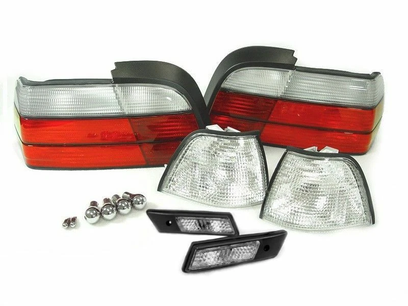 DEPO 12 Pieces Clear Corner+Tail+Side Marker Lights For 1992-96 BMW E36 4D Sedan Foto 1 de 2