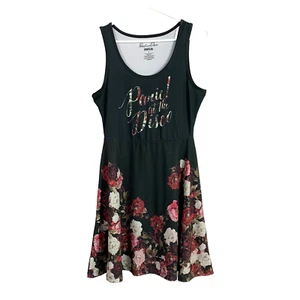Vestido sin mangas floral Panic At The Disco Manhead rosas negras para mujer mediano - Imagen 1 de 5