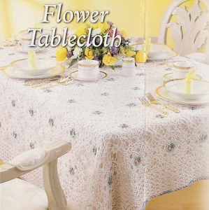 EXQUISITE Lacy Flower Tablecloth/Doily/CROCHET PATTERN INSTRUCTIONS ONLY - Picture 1 of 1