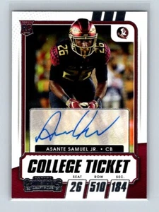 2021 Panini Contenders Draft Picks College Ticket Auto Asante Samuel Jr. #282 RC - Imagen 1 de 2