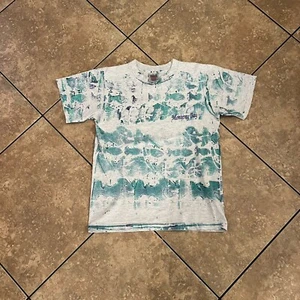 Monterey Bay Fish All Over Print T Shirt Size Medium Made In The USA - Picture 1 of 5