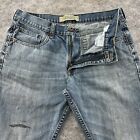 Wrangler Jeans Mens 34x32 Blue Medium Wash Slim Fit Straight Cowboy Distressed