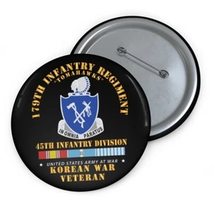 Botones de alfiler - 179º Regimiento de Infantería - Tomahawks - 45ª identificación con COREA SVC - Imagen 1 de 2