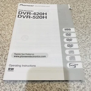 Pioneer DVD Recorder Operating Instructions Owner's Manual DVR-420H DVR-520H Vtg - Picture 1 of 6