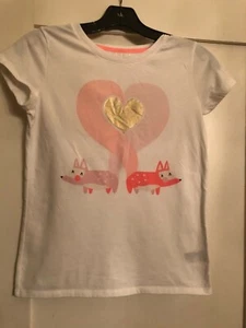 Valentines Foxes & Heart Girls Size L (10/12) Adorable  Graphic T-Shirt - NWOT - Picture 1 of 4