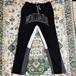 Vintage Black Worldwide Graphic Print Sweatpants - Picture 1 of 5