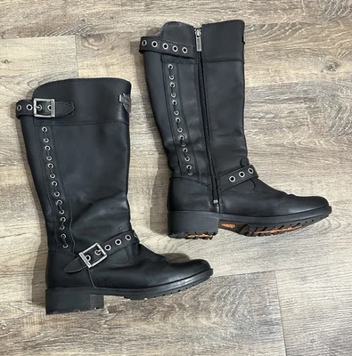 Harley Davidson Boots Womens 8M Black Leather Mid Riding Combat Boots Annadale - Image 1 of 4