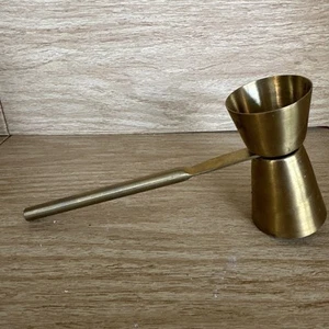 Jigger 1.5 oz & 1 oz Brass Double Sided Scoop Bar Barware Measuring Ladle - Picture 1 of 5