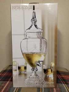 Fifth Avenue Crystal Ltd Winston Hand Cut Crystal Beverage Dispenser 1 GAL 18.5" - Picture 1 of 8
