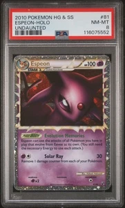2010 POKEMON HEARTGOLD & SOULSILVER UNDAUNTED #81 ESPEON-HOLO PSA 8 - New Cert! - Picture 1 of 2