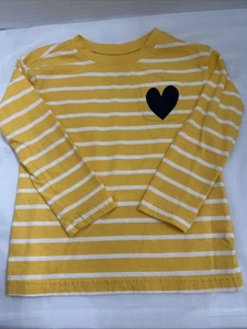 Primary long sleeve yellow striped heart tunic Sz 2 - Picture 1 of 16