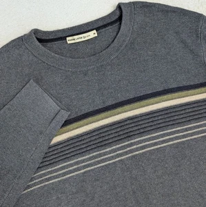 Marine Layer Re-Spun Sweater Mens Medium Blue Crewneck Chest Stripe Style 15301 - Picture 1 of 9